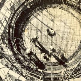 The water tower in King Street under construction in 1959
