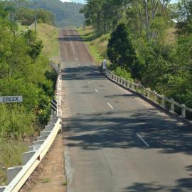 Upper Caboolture approach to Gregor's Creek Bridge, prior to its demolition and replacement