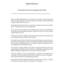 Brian FRANCIS - Interviewed on 18 June 2001 - Transcript