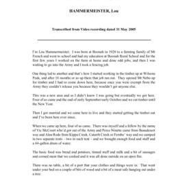 Lou Hammermeister - Interview on 31 May 2005 - Transcript