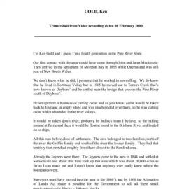 Ken Gold - Interviewed on 8 February 2000 - Transcript