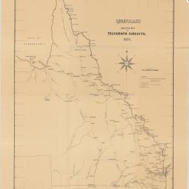 Queensland, Skeleton Map of Telegraph Circuits, 1876