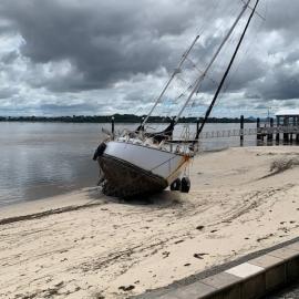 Stranded boat - Bribie Island