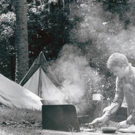 Camping scene at Manorina Bush Camp, Mount Nebo