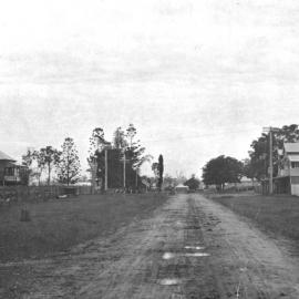 Postcard showing the view looking south along Gympie Road through Strathpine, 1920