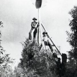 Trig station at the summit of Mount Samson, ca. 1937