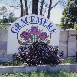 Estate entrance signage for Gracemere Estate, ca. 1996