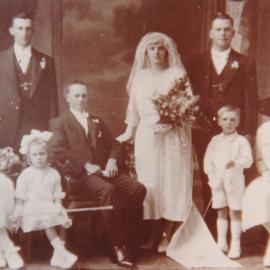 Wedding of William H. Morgan and Ellen V. Ebert at Lawnton, 1922