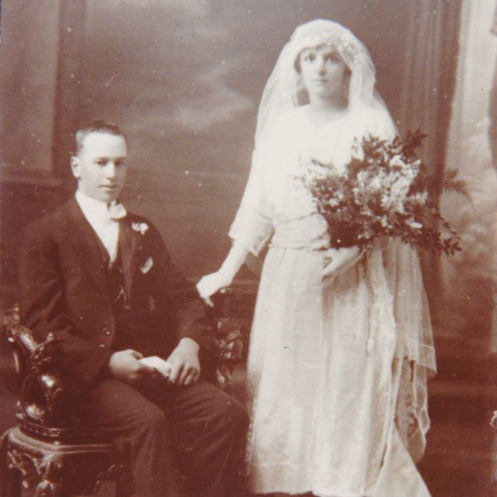 Wedding portrait of William H. Morgan and Ellen V. Ebert, 1922