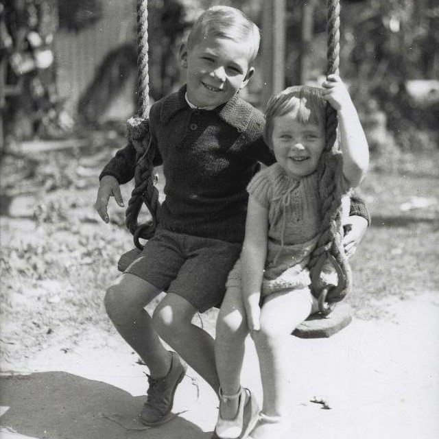 Children on swing