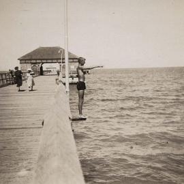 Diving off the jetty