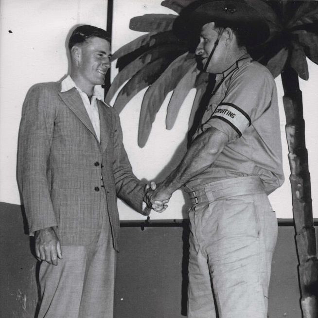 Jim McGahey enlisting for WWII