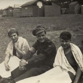 Rugged up at the beach