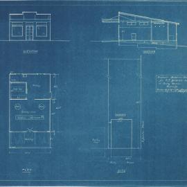 Building and Site Plan for Butcher's Shop for T. J. Burnes - Oxley Avenue Redcliffe - Blueprint