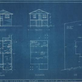 Building and Site Plan for Residence for V. G. & S. A. Powell - Prince Edward Parade Redcliffe - Blueprint