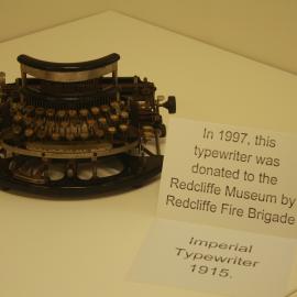 Typewriter donated to the Redcliffe Museum by the Redcliffe Fire Brigade
