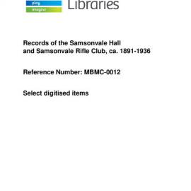 Samsonvale Rifle Club papers 1891, 1901-1913