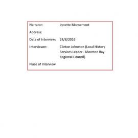 Lynette Mornement oral history interview, 24 August 2016 - Transcript