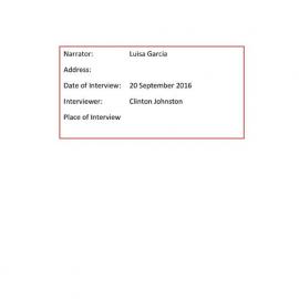 Luisa Garcia oral history interview, 20 September 2016 - Transcript