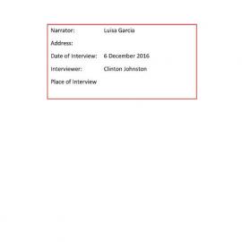 Luisa Garcia oral history interview, 6 December 2016 - Transcript