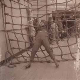 Exercises on deck of the ship