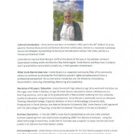 Uncle Dennis Bobongie - Biography