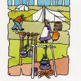 Redcliffe Convict Artwork - Camp Site