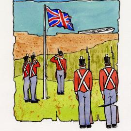 Redcliffe Convict Artwork - Raising the Flag