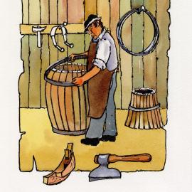 Redcliffe Convict Artwork - Cooper at Work