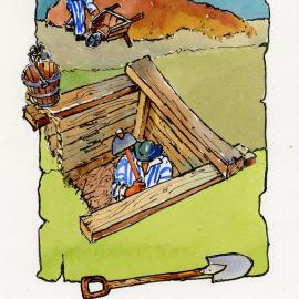 Redcliffe Convict Artwork - Digging the Well