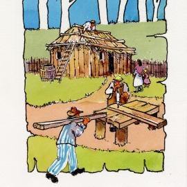 Redcliffe Convict Artwork - Constructing a Building