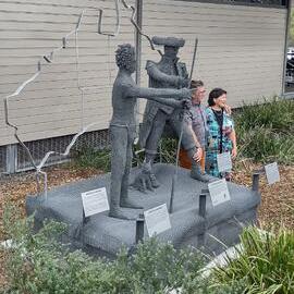 Bribie Historical Society Unveiling Statue at Bribie Seaside Museum
