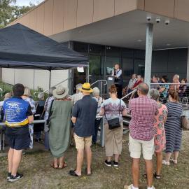 Bribie Historical Society Unveiling Statue at Bribie Seaside Museum