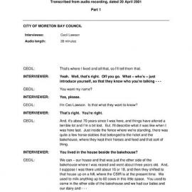 Cecil Lawson - Interviewed on 20 April 2001 - Transcript