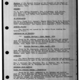 Caboolture Shire Council Minutes - 26 April 1974 - 19 June 1974