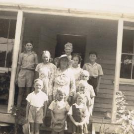 Miss Chapman with school children