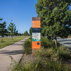 The Mill precinct - Directional sign located on shared path - Moreton Parade Petrie