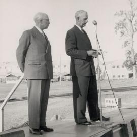 C.S. Burton & A.S. Gehrmann making a speech