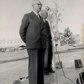 C.S. Burton & A.S. Gehrmann making a speech