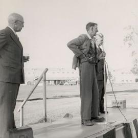 C.S. Burton & A.S. Gehrmann with Clem Lowe making a speech