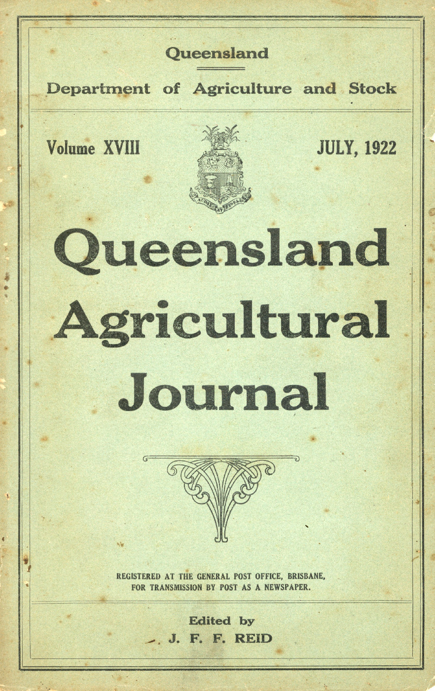Queensland Agricultural Journal - July 1922 [Duplicate copy]